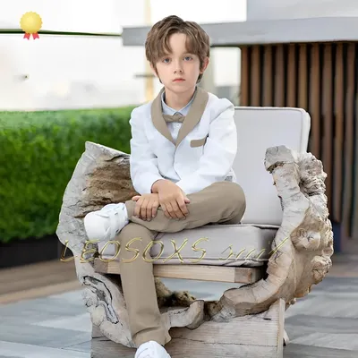 Leichter Leinenanzug für Jungen, 2-teilig, für Kinder, formelle Hochzeit, Party, Performance-Outfit, Image