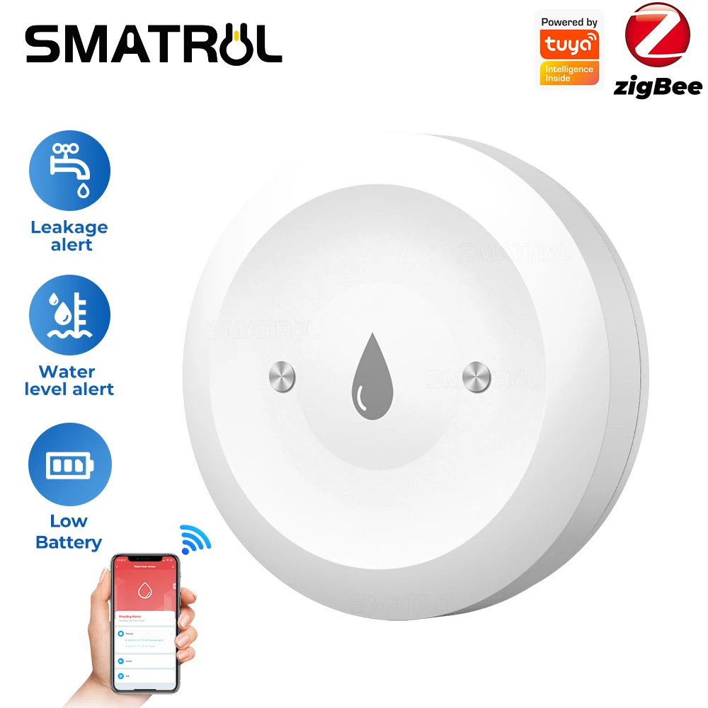 Zigbee 3.0 Wasserlecksensor IP66 Wasserdicht Outdoor Regen Tuya Wasserflutsensor Erkennung Smart Life Alarm Benachrichtigung Erinnern Image