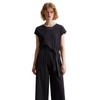 Jumpsuit MARC O'POLO DENIM "aus Ripp-Jersey", Damen, Gr. XS, Normalgrößen, blau (blau depths), Obermaterial: 96% Baumwolle, 4% Elasthan, unifarben, regular fit, tiefer Rundhals, Kurzarm normaler Saum, Overalls