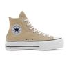 Sneaker CONVERSE "CHUCK TAYLOR ALL STAR LIFT PLATFORM", Gr. 39,5, coastal dune, weiß, schwarz, Textil, sportlich, Schuhe