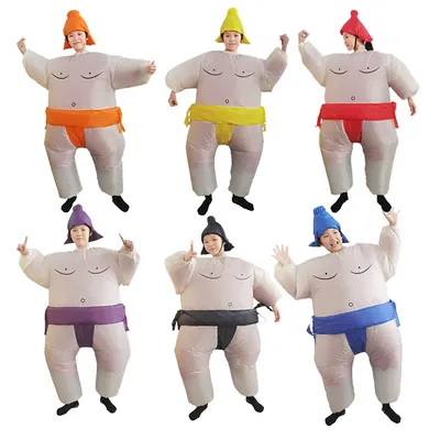 Japanisches Samurai-Kostüm für Erwachsene, lustig, Cartoon, aufblasbar, Sumo, mollige Puppe, Image