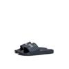 Pantolette TOMMY HILFIGER "HILFIGER PRINT TUMBLE POOL SLIDE", Herren, Gr. 47, blau (dunkelblau), Lederimitat, sportlich, Schuhe, Hausschuh, Sommerschuh, Strandschuh mit Logoschriftzug