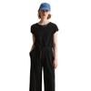Jumpsuit MARC O'POLO DENIM "aus Ripp-Jersey", Damen, Gr. S, Normalgrößen, schwarz, Obermaterial: 96% Baumwolle, 4% Elasthan, unifarben, regular fit, tiefer Rundhals, Kurzarm normaler Saum, Overalls