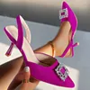 Kristall Flach Frauen Schuhe Spitz Mid Heels Elegante Sandalen Trend Mode Pumpen Slingback Kleid