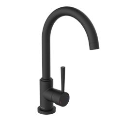Schütte Küchenarmatur CORNWALL, Wasserhahn Küche mit Energiesparfunktion, Mischbatterie Küche, Spültischarmatur Schwarz matt