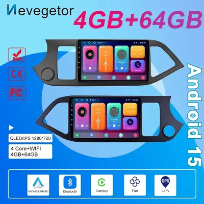 For Kia Morning 2 picanto 2011 - 2017 Car Radio Head Unit Multimedia Video Player Navigation GPS Android Auto WIFI No 2din DVD