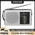 Radio portatile multifunzionale a basso consumo AM FM Mini Walkman a due bande Batteria Radio stereo