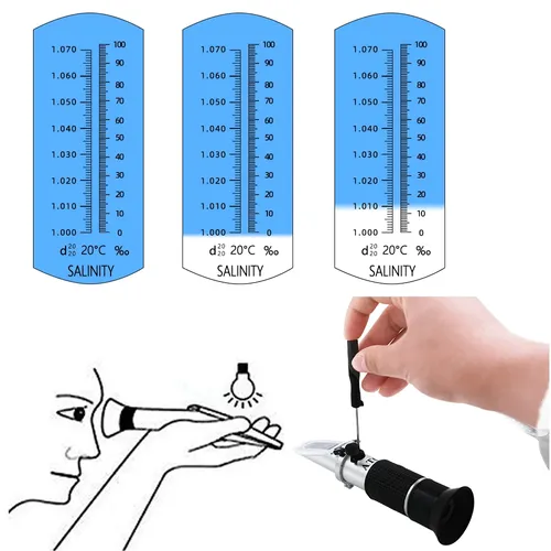 Réfractomètre de salinité 0-10%, réfractomètre portatif ATC 1.000-1.070SG, salomètre optique,