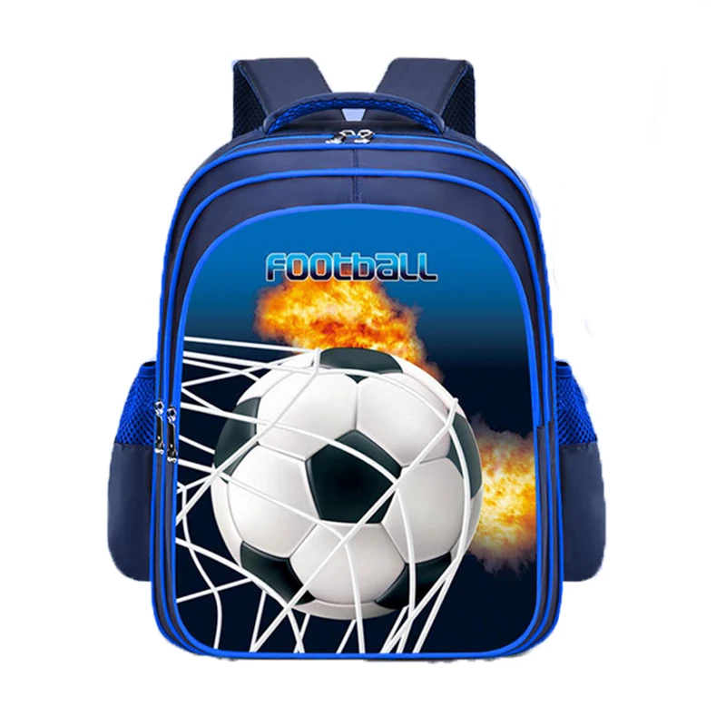 Sac à dos à la mode pour enfants, sac à bandoulière bleu pour garçons, sac d'école à motif de Matches de Football, cadeau Boutique pour enfants filles