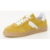 Plateausneaker TAMARIS, Damen, Gr. 40, gelb kombiniert, Veloursleder, Lederimitat, kontrastfarbene Details, sportlich, Schuhe, Schnürschuh, Halbschuh, Freizeitschuh mit gepolstertem Schaftrand