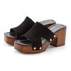 Pantolette FRENCH CONNECTION, Damen, Gr. 41, schwarz, Obermaterial: 100% Rindsleder. Futter: 100% Rindsleder. Decksohle: 100% Synthetik. Laufsohle: 100% Synthetik, unifarben, modisch, Schuhe, Mule, Sandale, offener Schuh aus Leder mit Blockabsatz