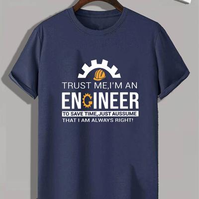 TEMU Men's Casual Athletic Fashion Tee - Comfortable Polyester, Round Neck With , Machine Washable - & Image