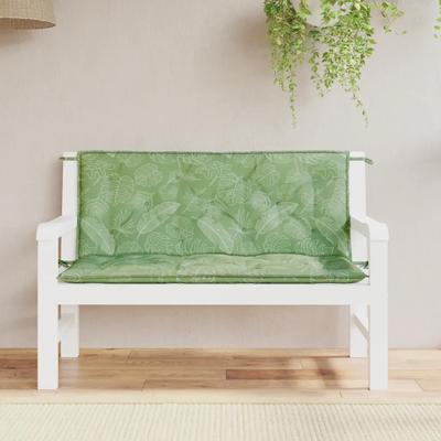 TEMU Garden Bench Pads 2 Stk. Leaf Pattern 120x50x7 Cm Fabric Image