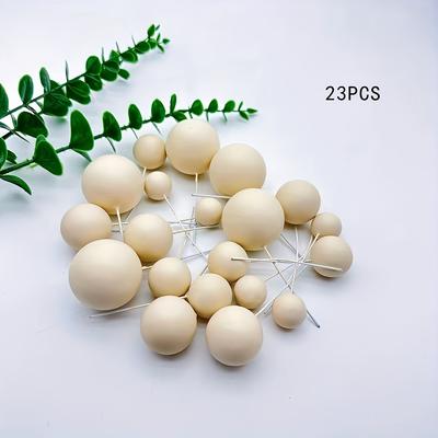 TEMU 23pcs New Matte Cake Decoration Balls, Suitable For Birthday Parties, Wedding Celebrations, And Valentine's Day Cake Decorations. Image