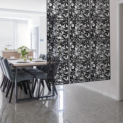 TEMU Indoor Wall Mounted Hanging Space Dividers Pattern Square Room Dividers Room Dividers 12* Hanging Room Dividers With 48* Iron Rings Image