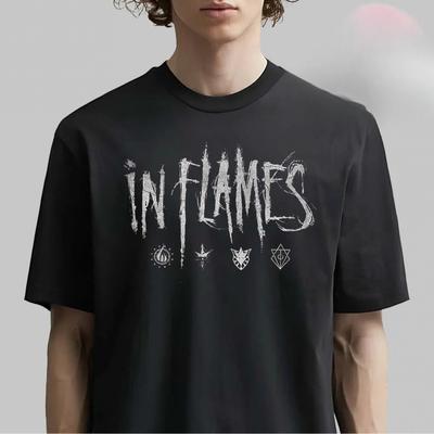 TEMU In Flames Band Graphic Cotton T-shirt Unisex Men Women Fans Essentials Short Sleeve Tops Fashion Brand Summer Casual Daily Tee Image