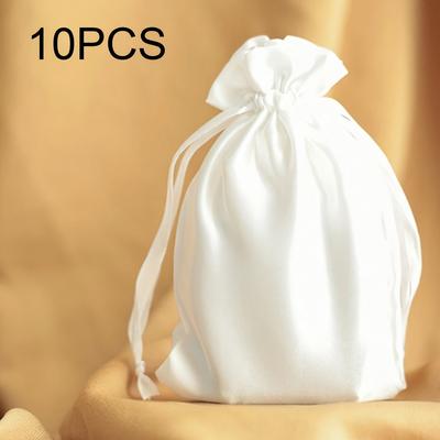 TEMU 10pcs Elegant Satin Drawstring Gift Bags With Ribbon Ties - Weddings, Festivals, And Parties, Polyester Material, English Text, Party Accessory | Satin Bag | Polyester Fabric, Wedding Accessorie Image
