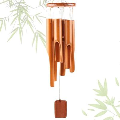 Bambus-Windspiel, 6 Röhren Bambus-Windspiel für draußen und drinnen, 75 cm Bambus-Windspiel, Image