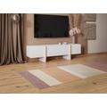 Mobile TV con 4 ante in MDF Bianco e Dorato - LUVONIA