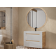 Mobile sotto lavabo sospeso 80 cm Naturale e Bianco - ARUBA