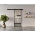Porta scorrevole esterno muro H205 x L93 cm Alluminio e Vetro temperato trasparente - SINCA II
