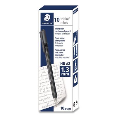 Staedtler Mechanical Pencils, 1.3 mm, HB (#2), Black Lead, Anthracite Barrel, 10/Box (STD7741381A6) Box of 10 Staedtler®