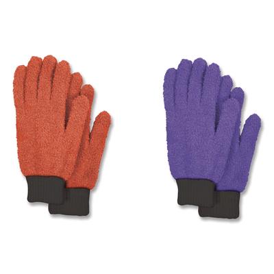 TidyUps Microfiber Dusting Gloves, 2 Coral Gloves with Black Cuffs, 2 Purple Gloves with Black Cuffs (CH7TU05790) Each Dusters