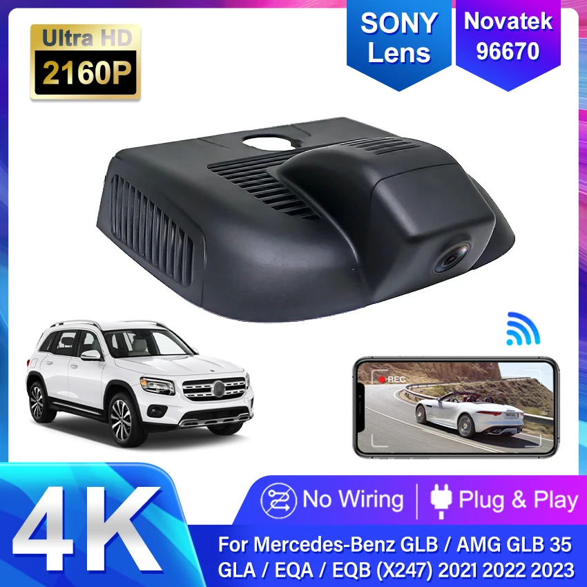Auto dash cam für mercedes-benz glb amg glb 35 gla 2021 eqa eqb (x247), plug and play dash kamera 4k auto dvr