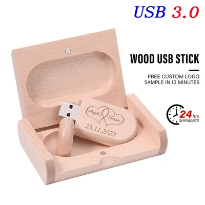USB 3.0-Flash-Laufwerk aus Holz, 128 GB, Hochgeschwindigkeits-Speicher, USB, 32 GB, kostenloses Image
