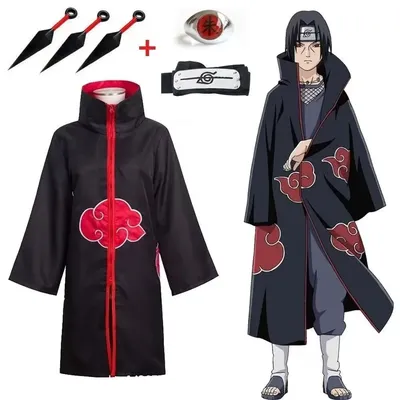 Naruto Cos Kleidung Akatsuki Kleidung Ninja Uchiha Itachi Sasuke Kleidung Vierte Generation Image