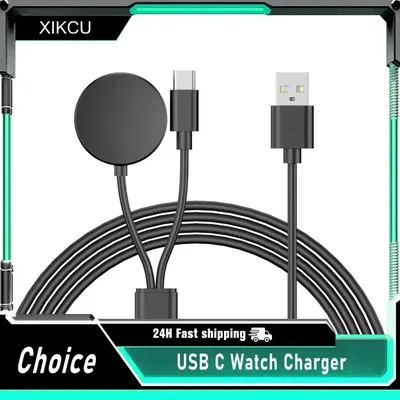 2-in-1 tragbares magnetisches Uhren-Wireless-Ladegerät Typ C PD USB-Schnellladekabel für Samsung S23 S24 Ultra Galaxy Watch 9 8 Pro