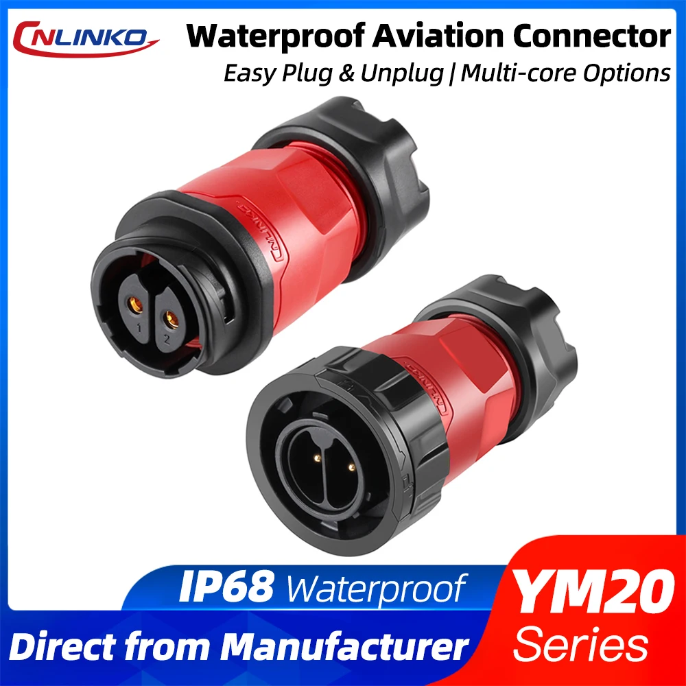 CNLINKO YM20 Gen2 Quick-Connect Docking Wasserdichter Steckverbinder IP68 Automotive Marine Industrial Schnelle Montage Lötkabeltyp Image