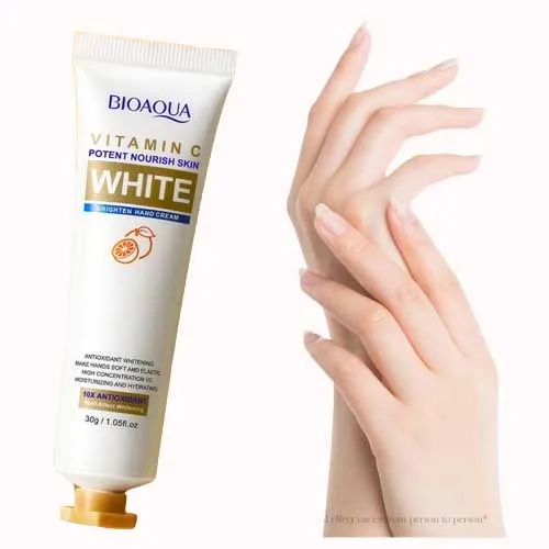 Vitamin-C-Handcreme, aufhellend, feuchtigkeitsspendend, für trockene Haut, leicht, nicht fettend, reparierende Pflege für weiche, glatte Hände Image