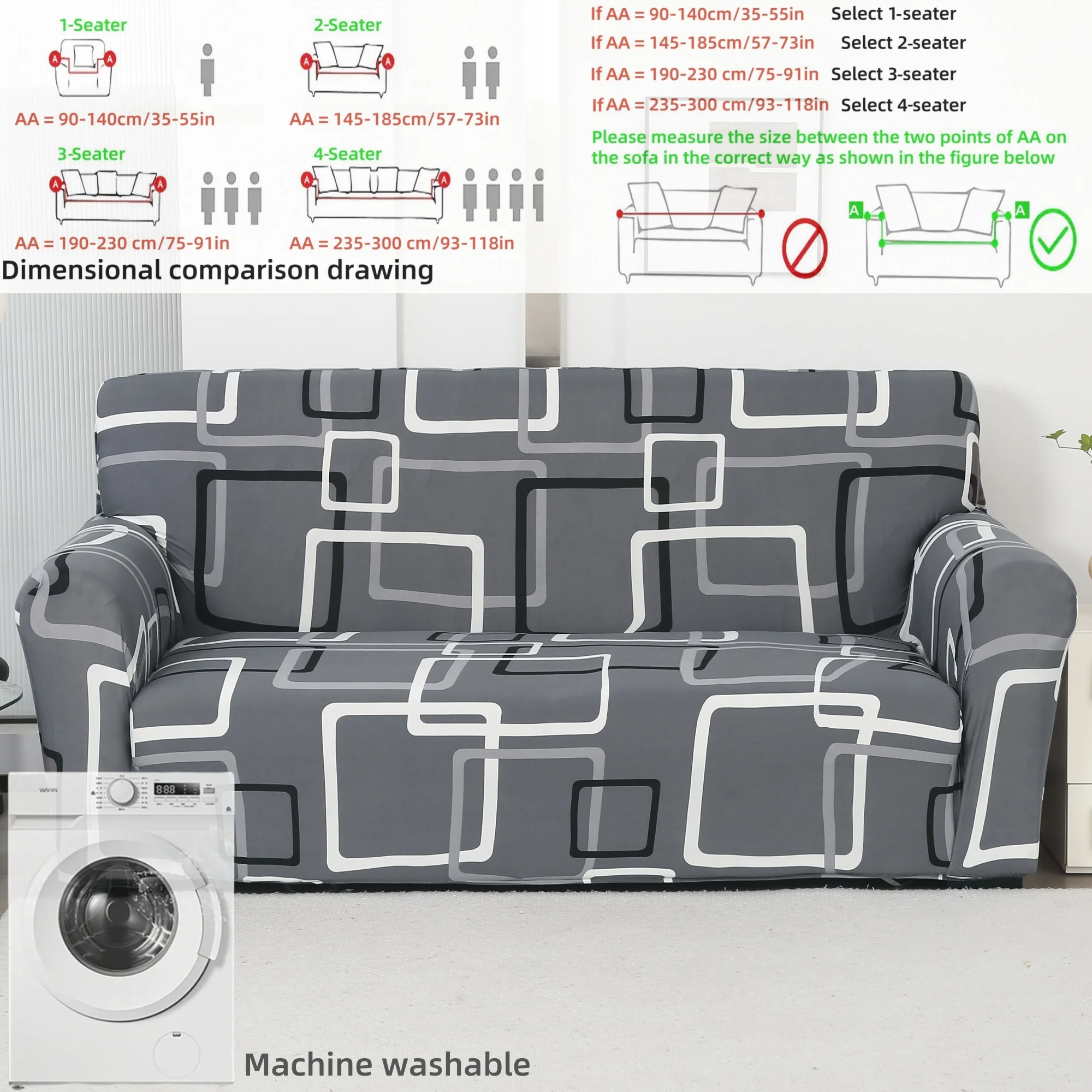Trendiger Sofabezug im abstrakten Design – Upgrade Ihres Wohnraums, modern – inspirierter gemusterter Sofabezug – Elevate Home Aesthetics Image