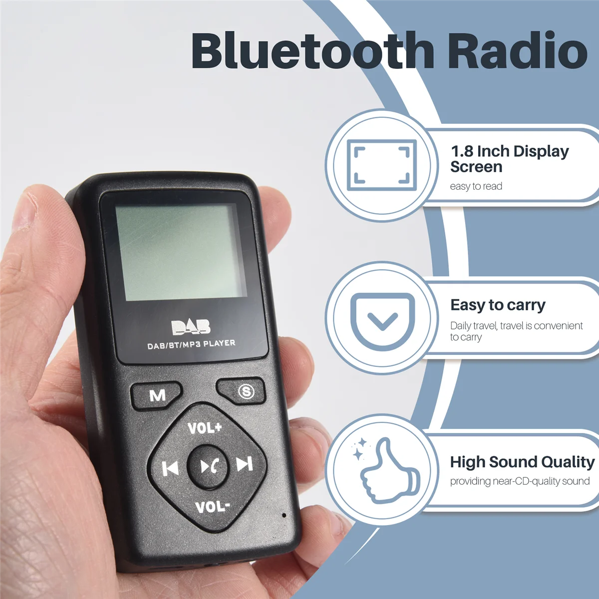 Bessere Qualität DAB/DAB Digitalradio Bluetooth 4.0 Personal Pocket FM Mini tragbares Radio Kopfhörer MP3 Micro-USB für Zuhause Image