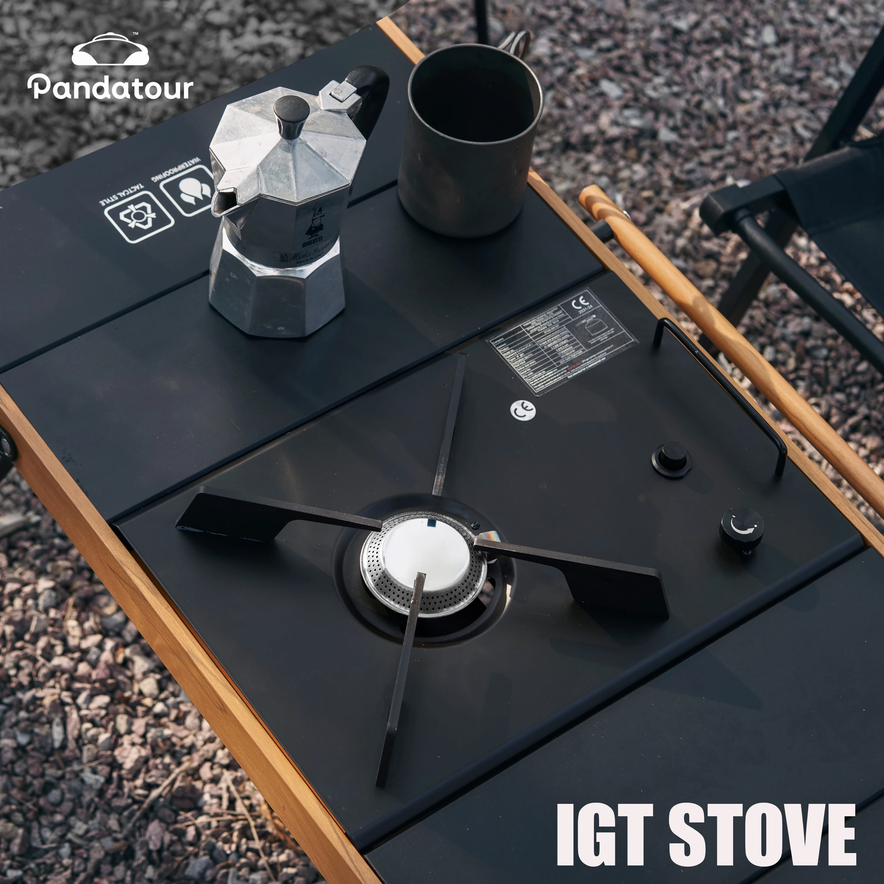 Pandatour IGT Abnehmbarer Ofenofen, hohe Feuerkraft, zusammenklappbarer Einheits-Edelstahlofen, One Lick Ignite Outdoor-Kocher Image