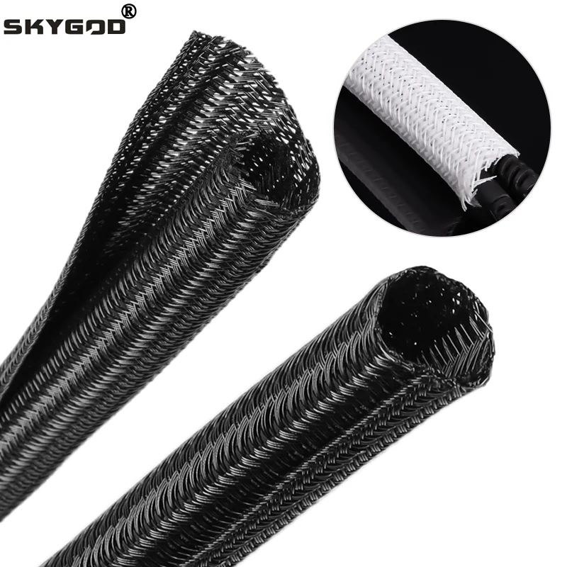 1 ~ 50 m erweiterbare Kabelhülse aus PET, geflochten, selbstgeschlossen, automatisch isoliert, flexibles Rohr, geteilter Leitungsschutz, Draht-Organizer Image