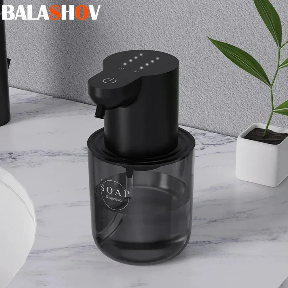 400 ml automatischer Schaumseifenspender, wiederaufladbar, intelligent, induktiv, berührungslos, Wandmontage, elektrischer Schaum-Handwascher für Zuhause Image