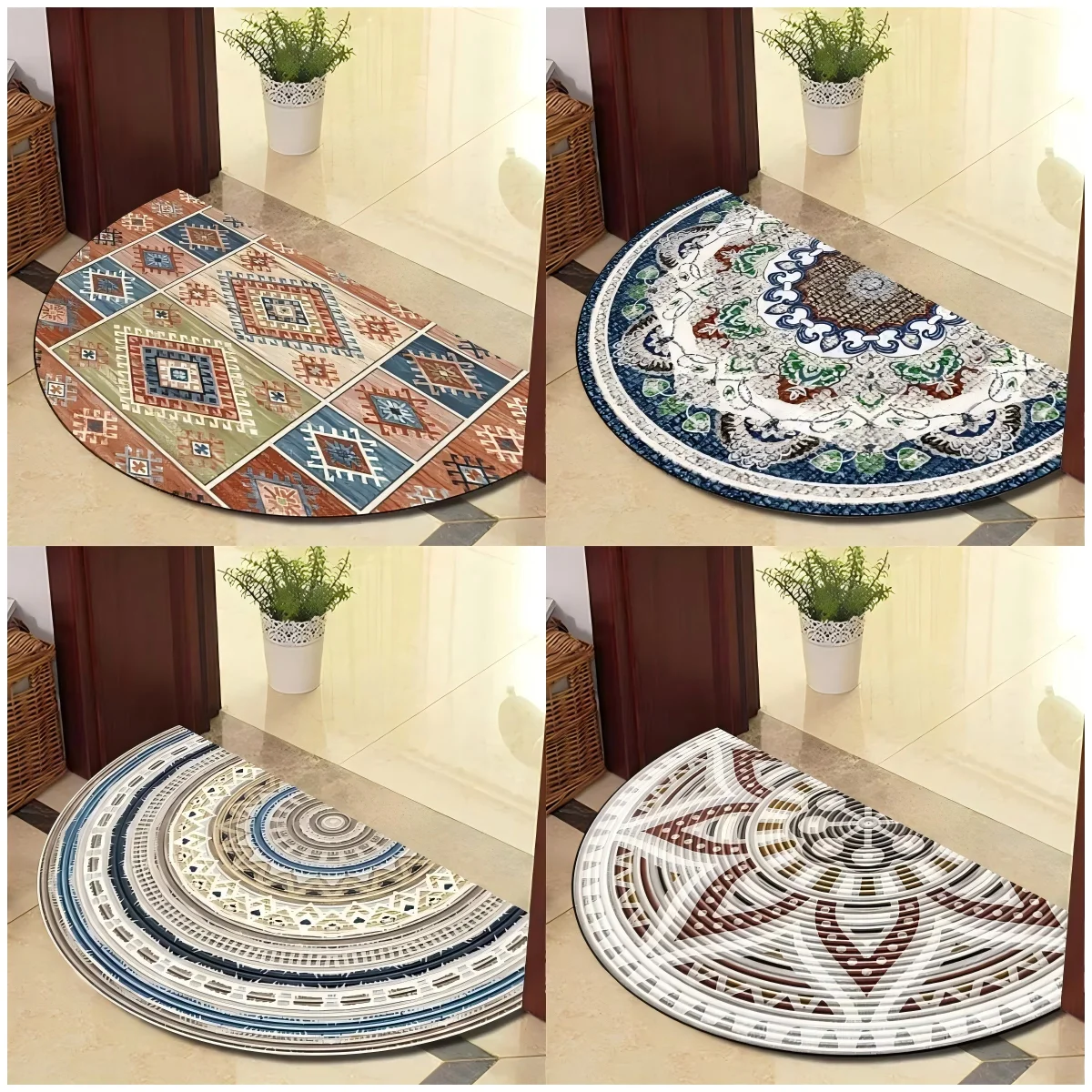 VIKAMA Mandala Halbrunde Decke Yoga Zimmer Heilung Bodenmatte Waschlappen Büro Eingangsbereich Eingangstür Decke Heimdekoration