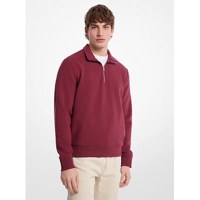 Michael Kors Cotton Blend Half-Zip Sweater Purple XS