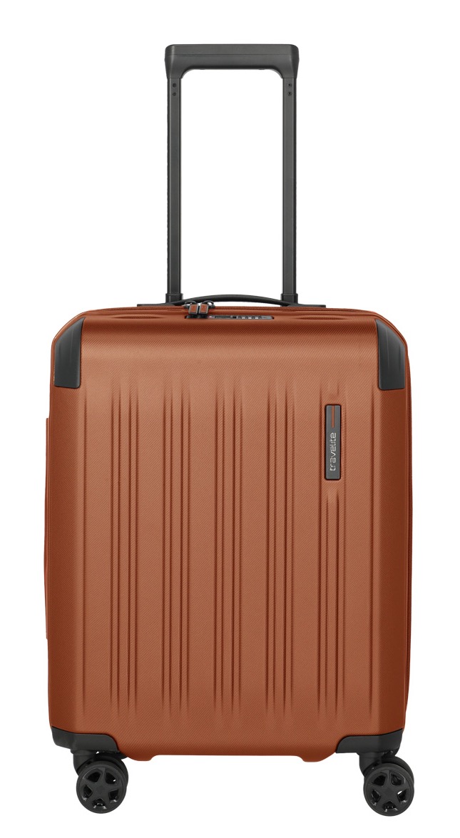 Hartschalen-Trolley TRAVELITE "DYNAMIIC, verschiedene Größen und Farben", Gr. B/H/T: 40 x 55 x 23 43, rosa (kupfer), ABS, unifarben mit Farbeinsätzen, Koffer, Hartschalen-Koffer auch in XL ABS Volumenerweiterung bei S+/M/L Image