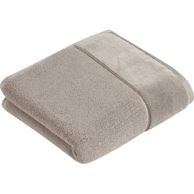 Handtuch VOSSEN "Pure", grau (urban grau), B:50cm L:100cm, Webfrottier, Obermaterial: 100% Baumwolle, Handtücher (Packung), Baumwolle & VEGAN, mit eleganter Veloursbordüre Image