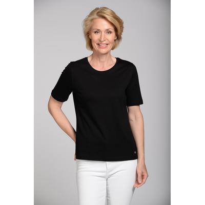 Rundhalsshirt CLARINA "HAGEN", Damen, Gr. 46, schwarz, Obermaterial: 100% Baumwolle., unifarben, comfort fit, Rundhals, Kurzarm, Shirts, Pima Cotton Interlock Image