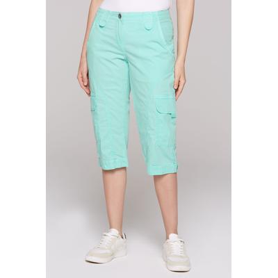 Shorts SOCCX, Damen, Gr. XXL, Normalgrößen, blau (aqua splash), Material: 98% Baumwolle, 2% Elasthan, unifarben, casual, lässig geschnitten knielang, Hosen, mit aufgesetzten Taschen vorne Image