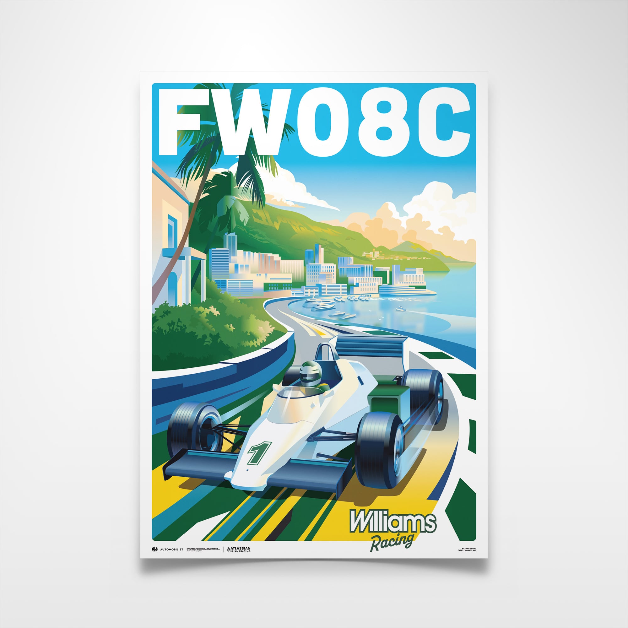 Williams Racing FW08C Monaco 1983 Riviera Racer Poster