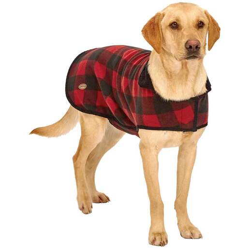 Orvis Buffalo Check Dog Jacket - Red/Black - Red/Black Large
