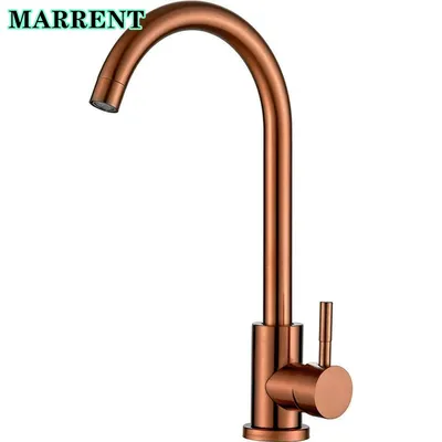 Rose Gold Kitchen Sink Faucets Marrent 304 Stainless Steel Kitchen Faucet Hot Cold Kitchen Mixer Tap Brushed Gold Kitchen Faucet