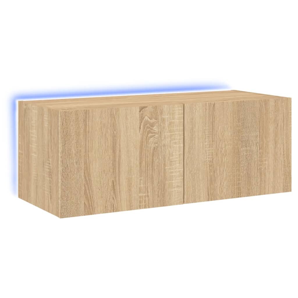 vidaXL TV-Wandschrank mit LED-Leuchten Sonoma-Eiche 80x35x31 cm Image