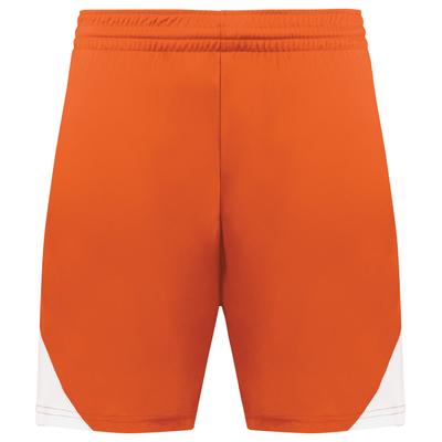 Augusta Sportswear 1736 Step-Back Modern Fit Basketball Shorts in Orange/White size Large | Polyester