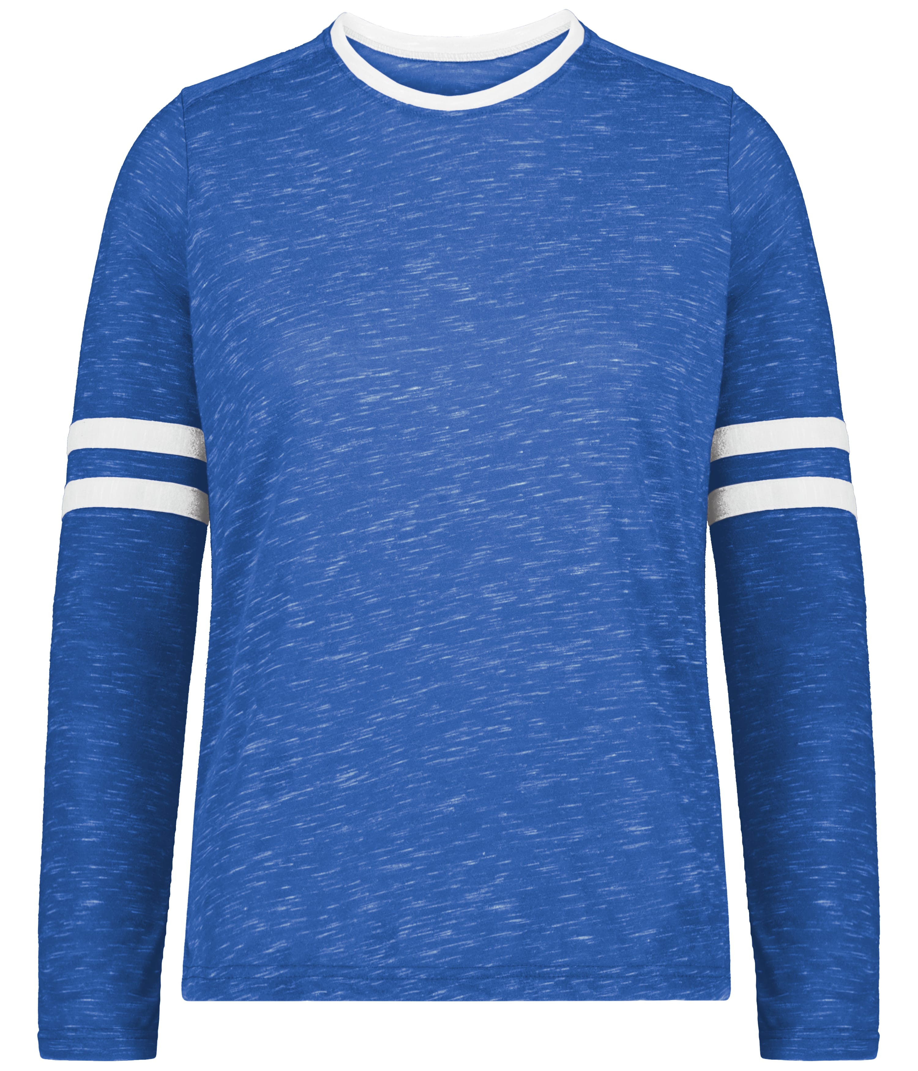Holloway 223346 Girls Monterey Long Sleeve Top in Royal Blue Heather/White size Medium | Polyester Blend